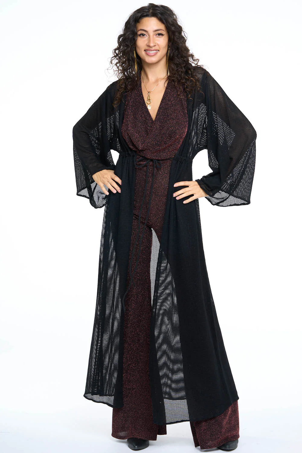 Black Mesh Gemini Leisure Robe
