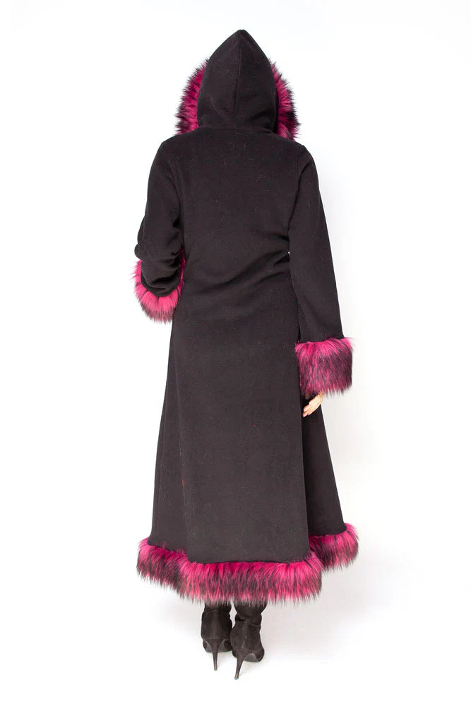 Classic Tamo Coat: Black Coat + Magenta Trim