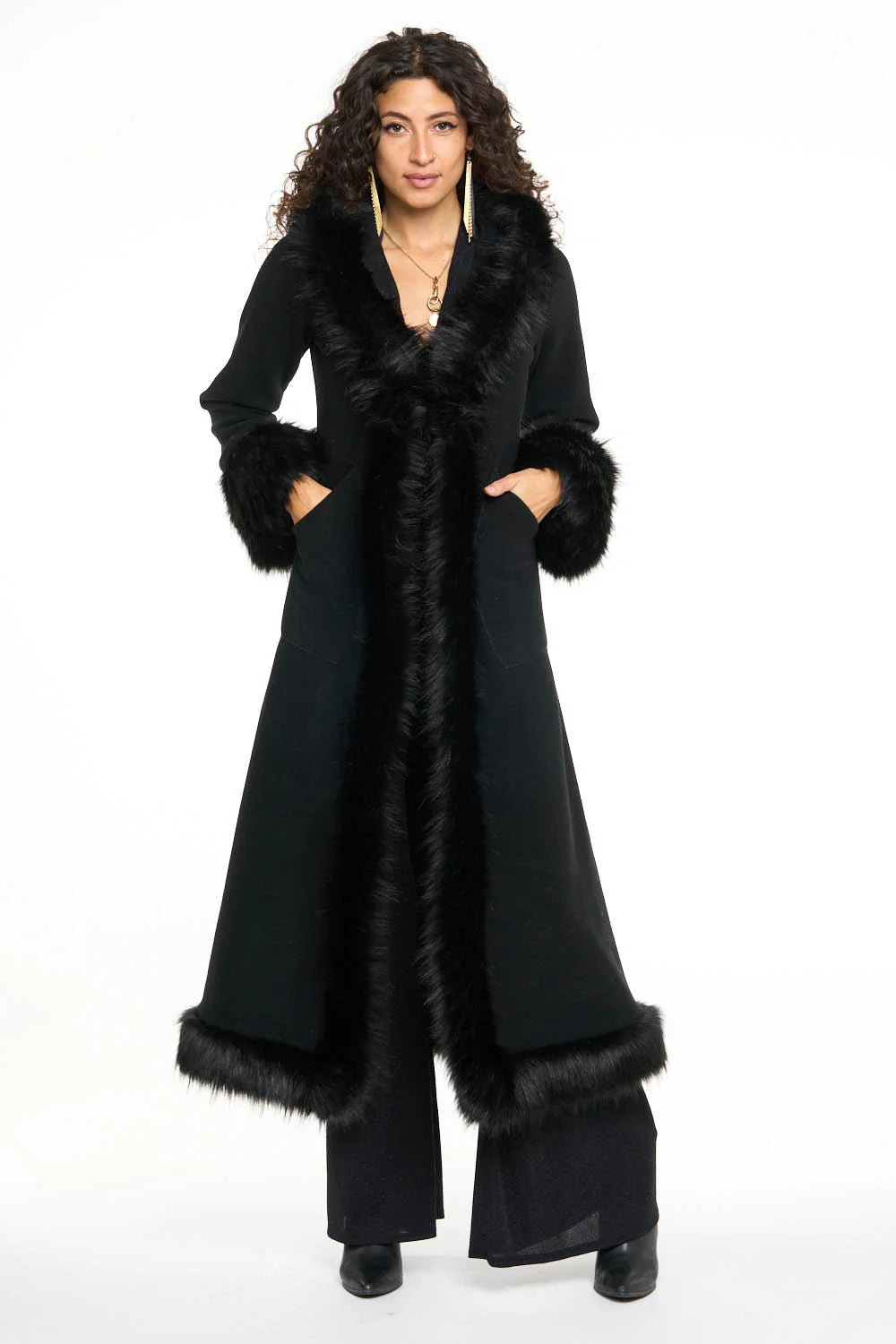 Classic Tamo Coat: Black Coat + Black Trim