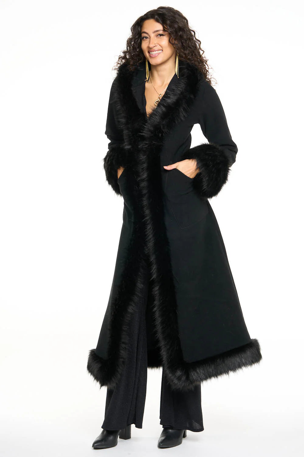 Classic Tamo Coat: Black Coat + Black Trim