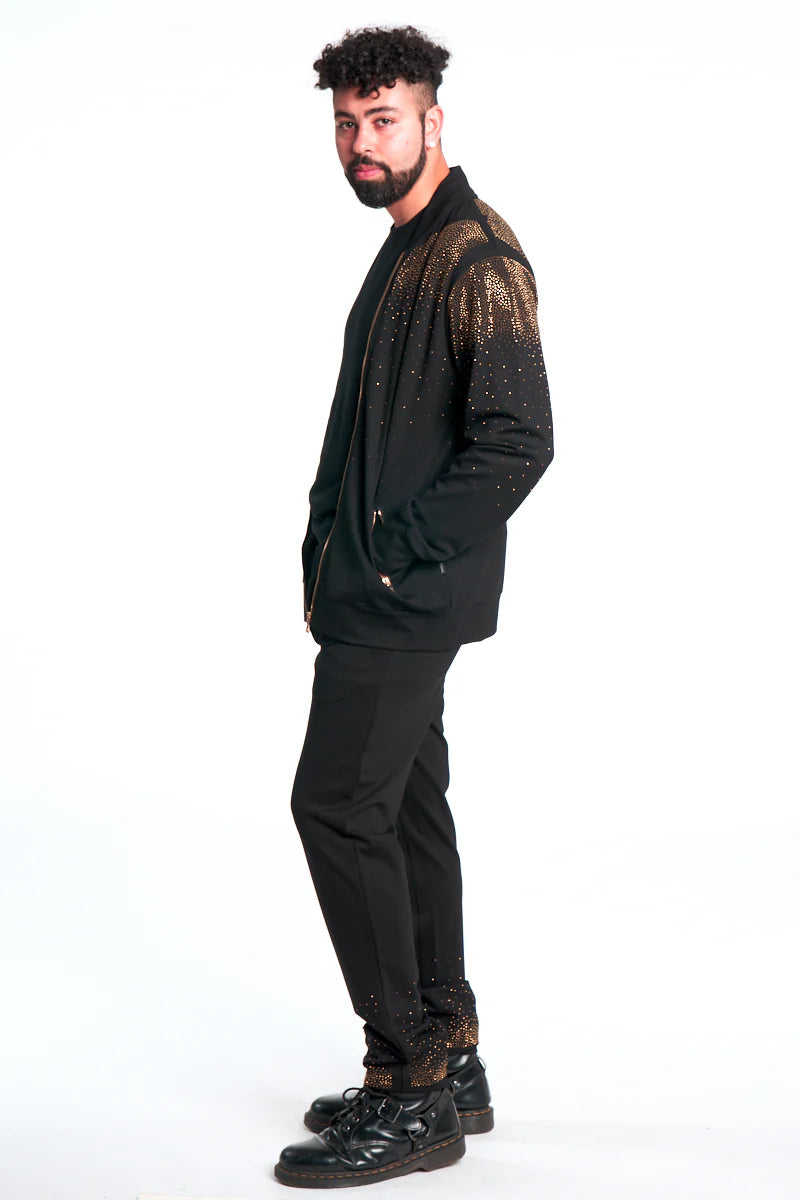 Gold Rhinestone Stardust Tracksuit
