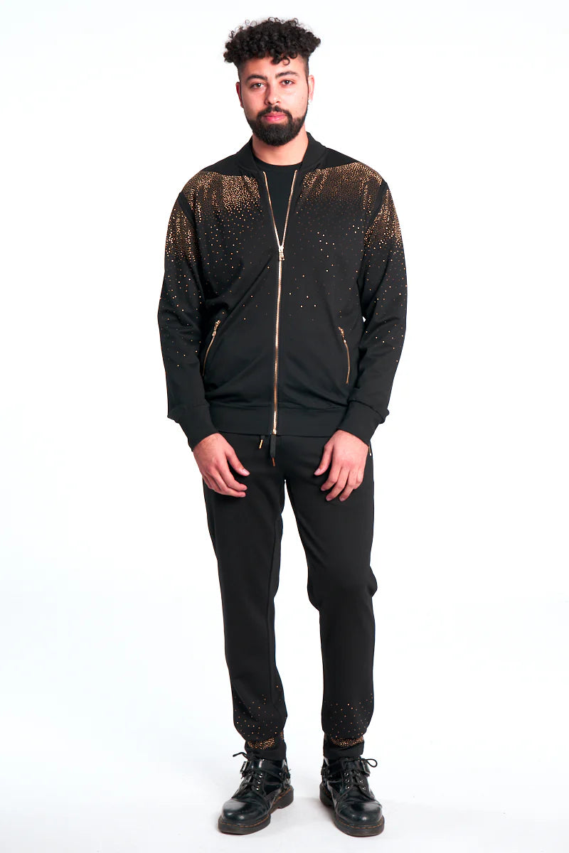 Gold Rhinestone Stardust Tracksuit