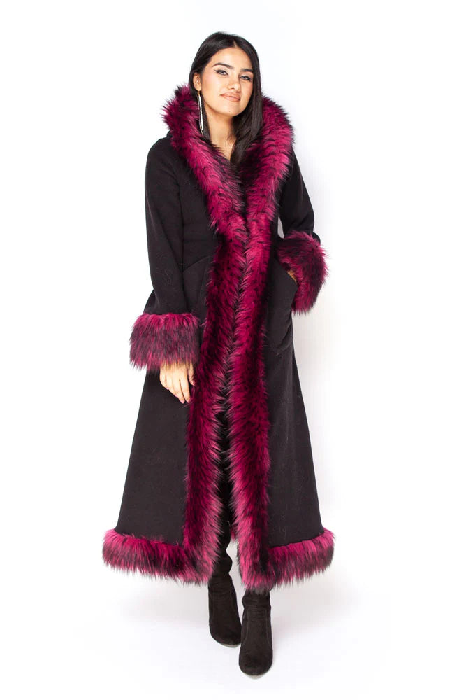 Classic Tamo Coat: Black Coat + Magenta Trim