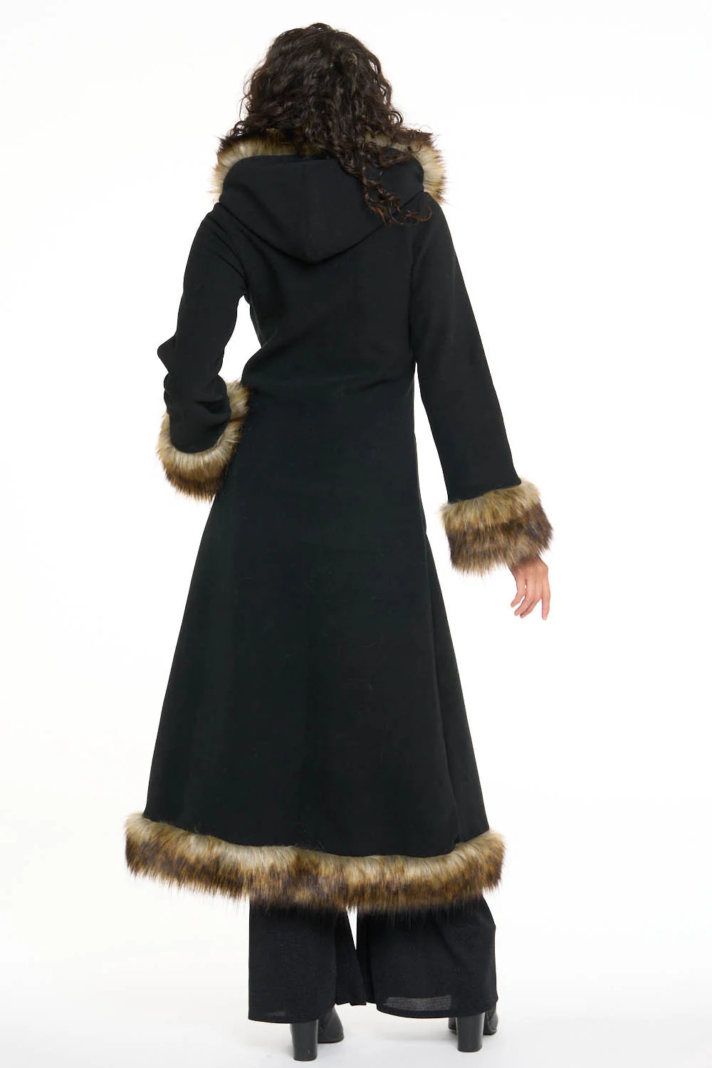 Classic Tamo Coat: Black Coat + Sable Trim