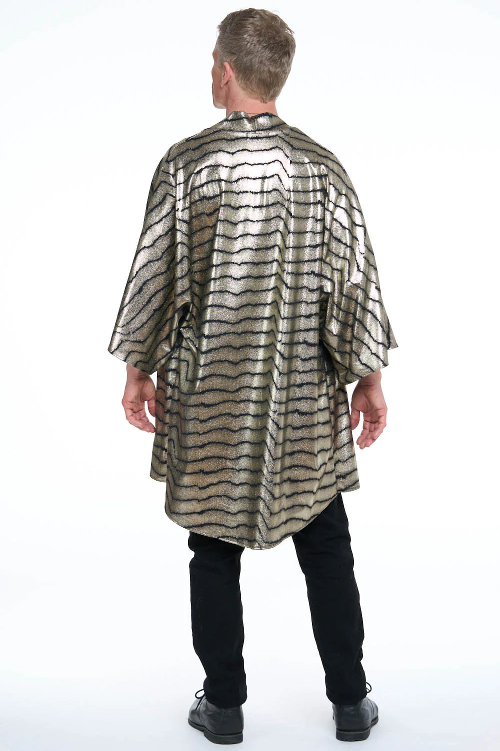 Black & Gold Metallic Wave Zen Funk Unisex Kimono