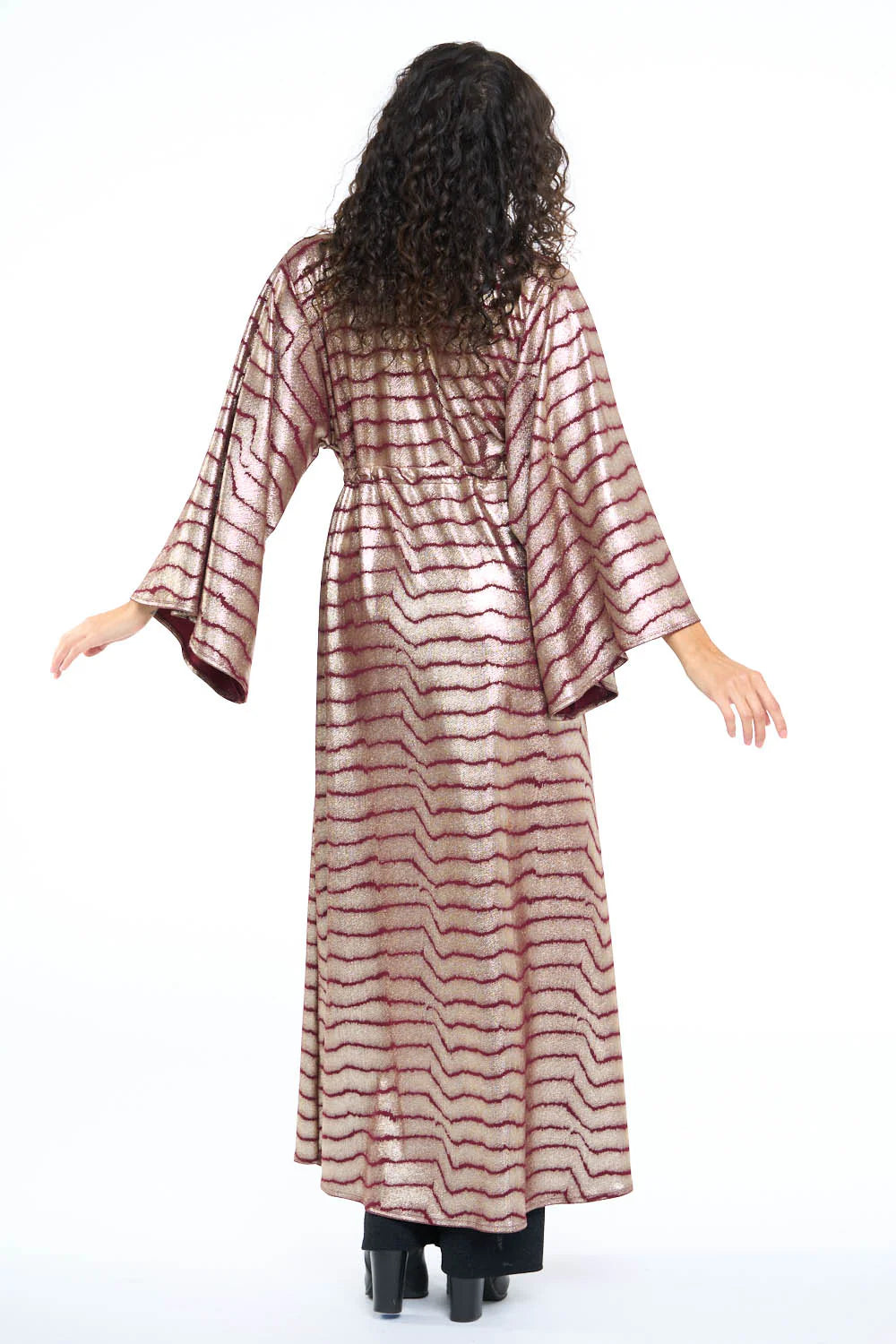 Red & Gold Metallic Wave Gemini Leisure Robe